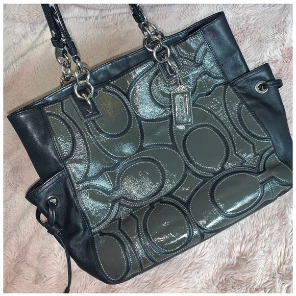 Coach Colette Leather Signature Overlay handbag - Picture 1 of 2